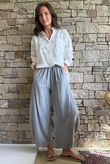 Frame Cotton Vintage Wash Barrel Pant Steel
